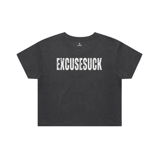 SPIRAVIE Women's Stone Wash Heavy Crop